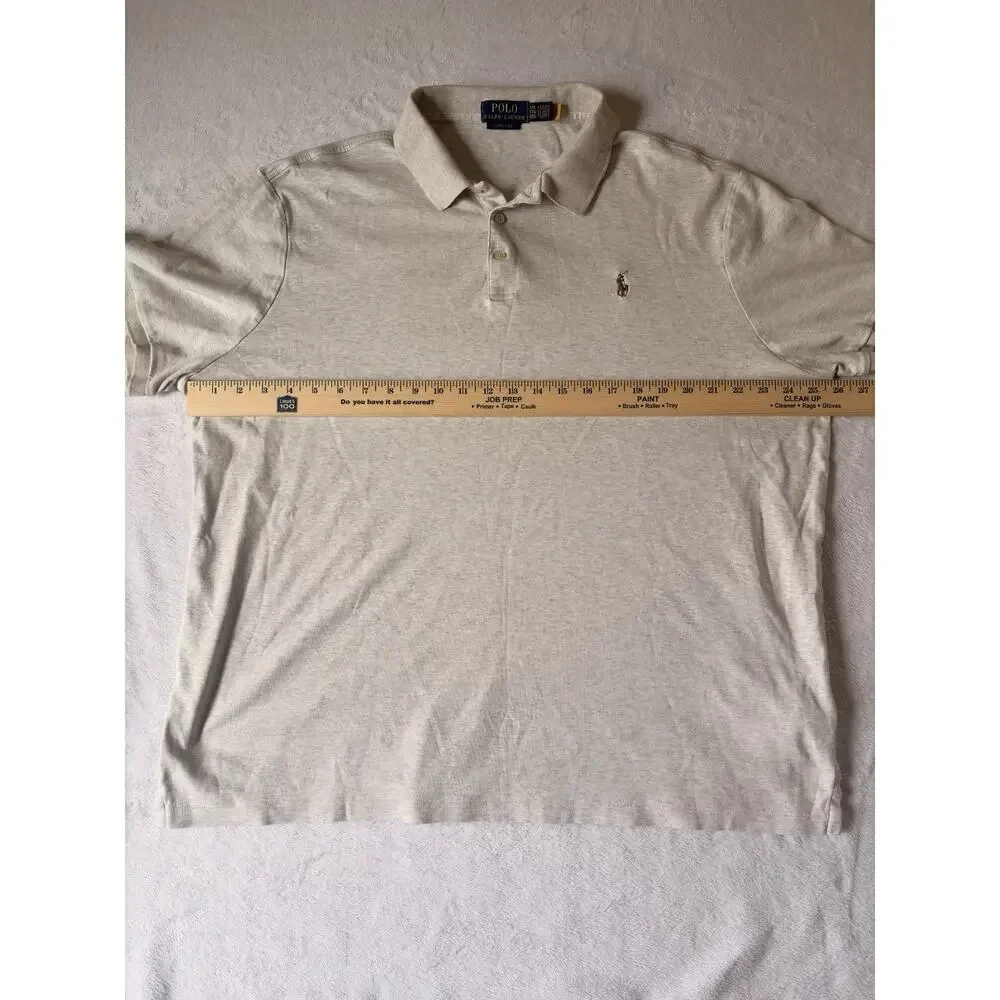 Polo Ralph Lauren Men’s XXL Tall Polo Shirt White Gray